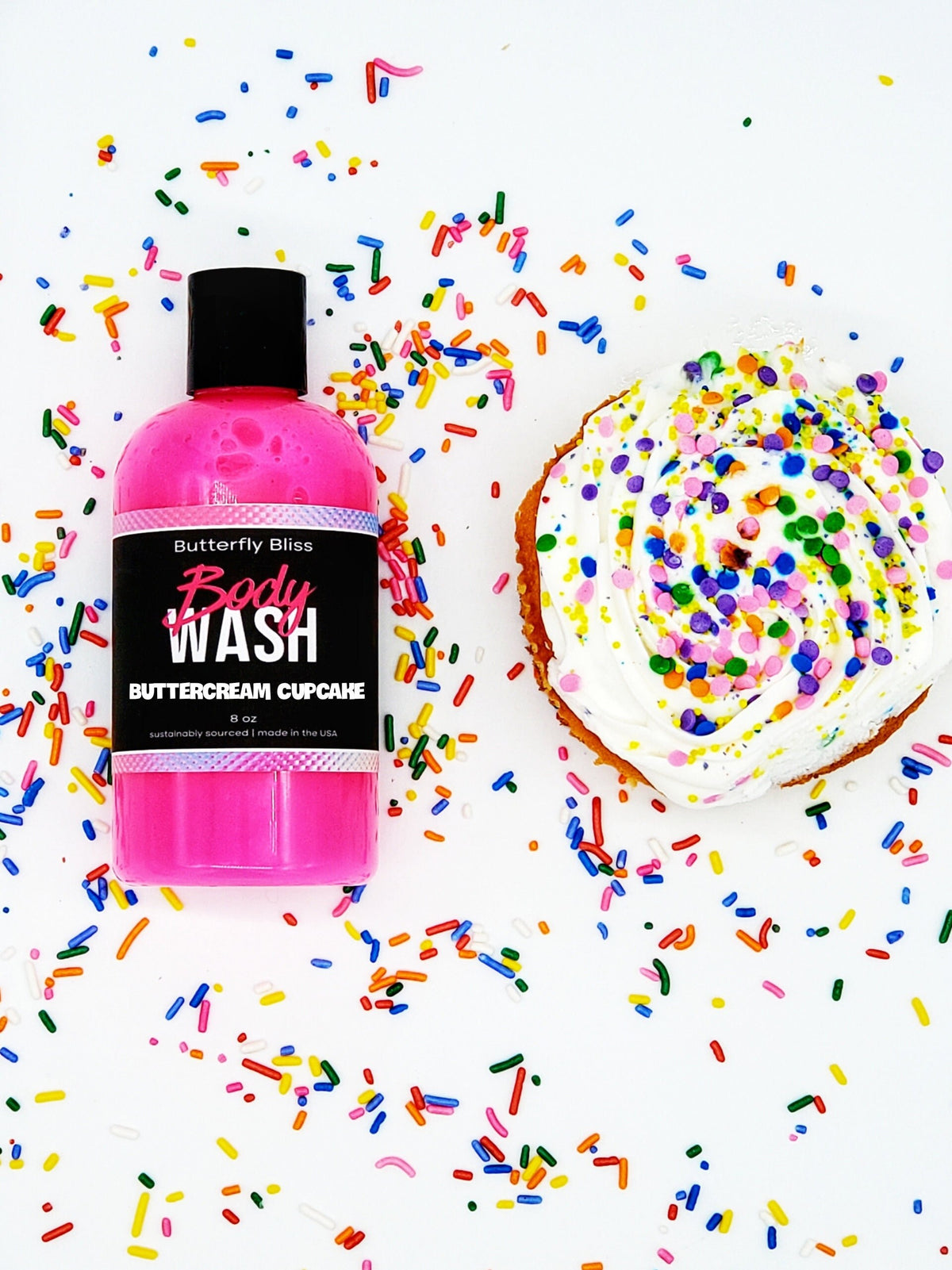 Buttercream Cupcake Shower Gel and Bubble Bath, Buttercream Cupcake Wash, Buttercream Cupcake Bubble Bath, Bakery Scented Soap, Cupcake Soap