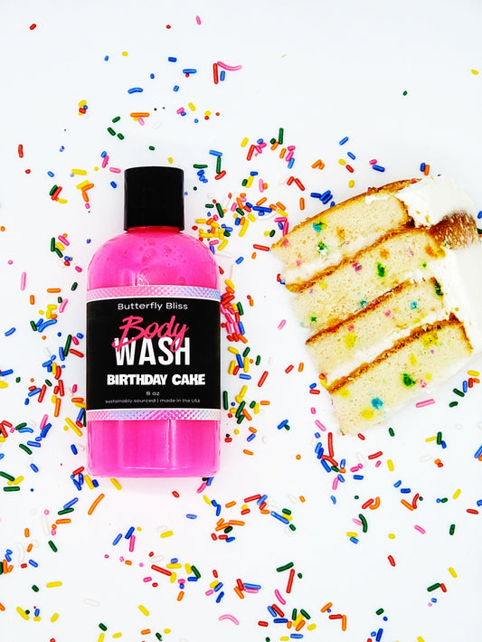Birthday Cake Body Wash, Bubble Bath, Shower Gel, Liquid Soap,
