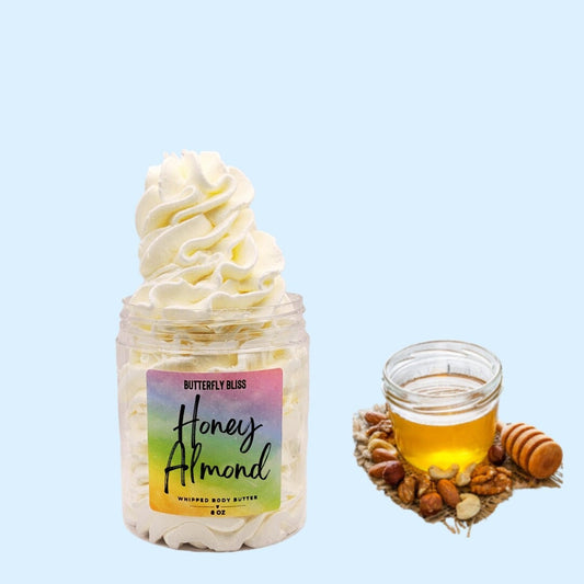 Whipped body butter | Natural lotion | Honey Almond Whipped Body Butter | Natural skin care | Skincare | Body lotion | almond scented