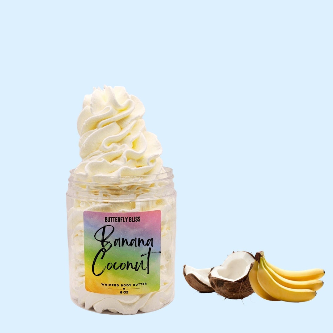 Whipped Shea butter | banana coconut whipped body butter | natural lotion | banana coconut body butter | body butter | banana coconut lotion