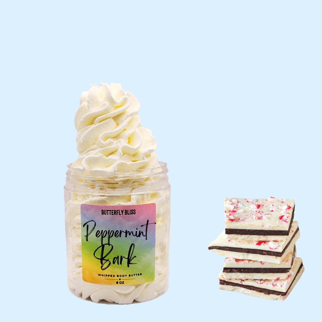Peppermint Bark Body Butter | Peppermint Whipped Body Butter | Peppermint Lotion | Shea Body Butter | Natural Body Butter | Natural Lotion