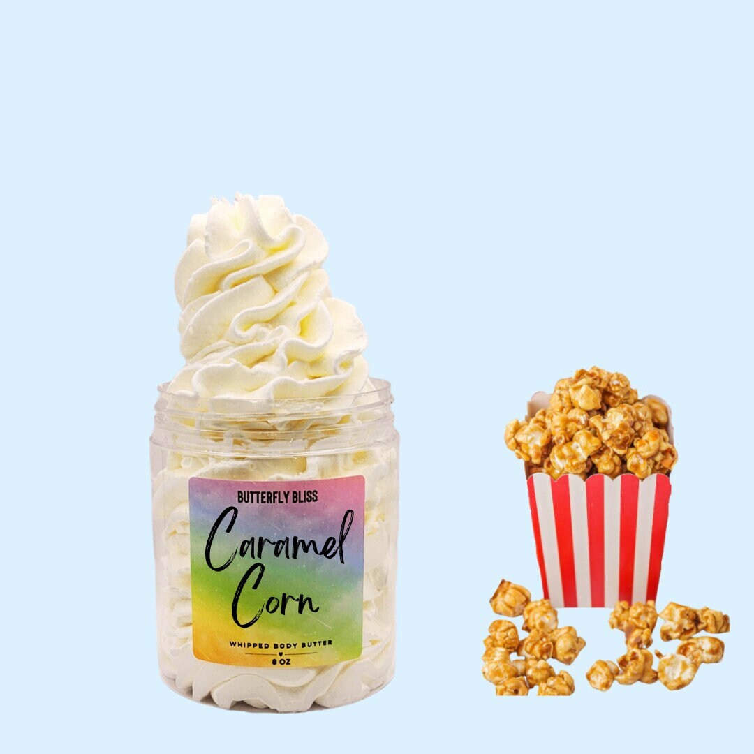 Whipped Lotion Cream Fluff Caramel Corn | Whip Butter | Fluffy Whipped Lotion | Carnival | Body Butter in a jar | Popcorn lotion | lotion