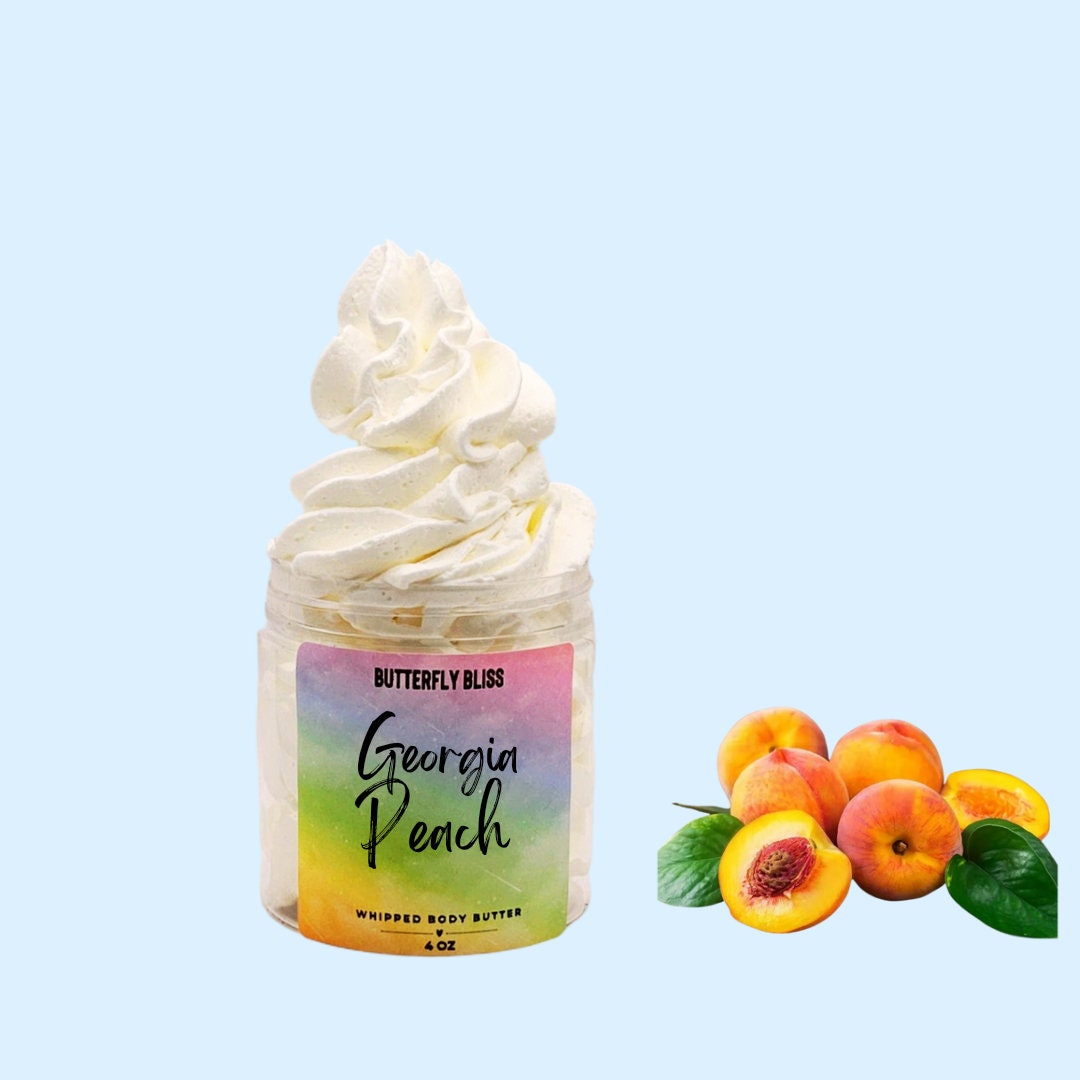 Natural Body Lotion | Hand Cream | Whipped Body Butter Lotion | Skincare | Gift for Her | Peach Body Butter | Whipped Natural Body Butter