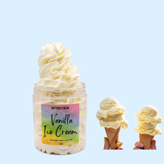 Vanilla Ice Cream Body Butter, Ice Cream Lotion, Sweet Body Butter, Ice Cream Gift, Ice Cream Party Favors, Vanilla Lotion, Vanilla Scented