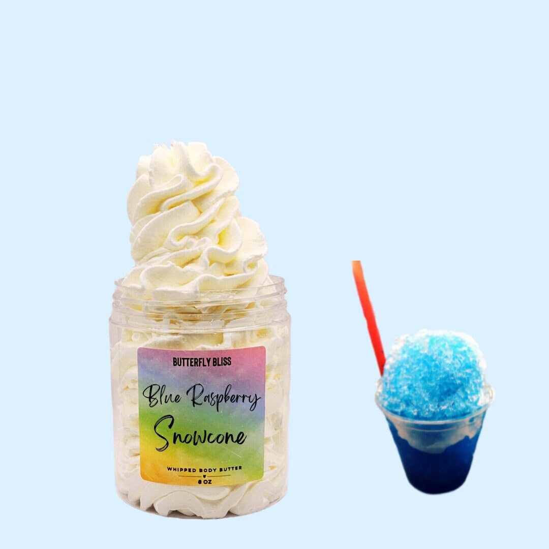 Blue Raspberry Snowcone Body Butter, Snowcone, Blue Raspberry Scented, Summer Lotion, Summer Gift, Birthday Gift Skincare Shea Butter Lotion