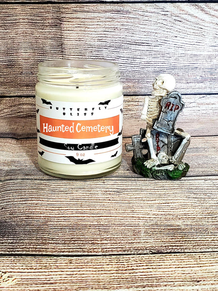 Haunted Cemetery Scented Candle | Cemetery Candle | Spooky Halloween Candle | Graveyard Soy Candle | Vegan Soy Candle | Creepy Candle